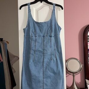 Blue Denim Sleeveless Dress
